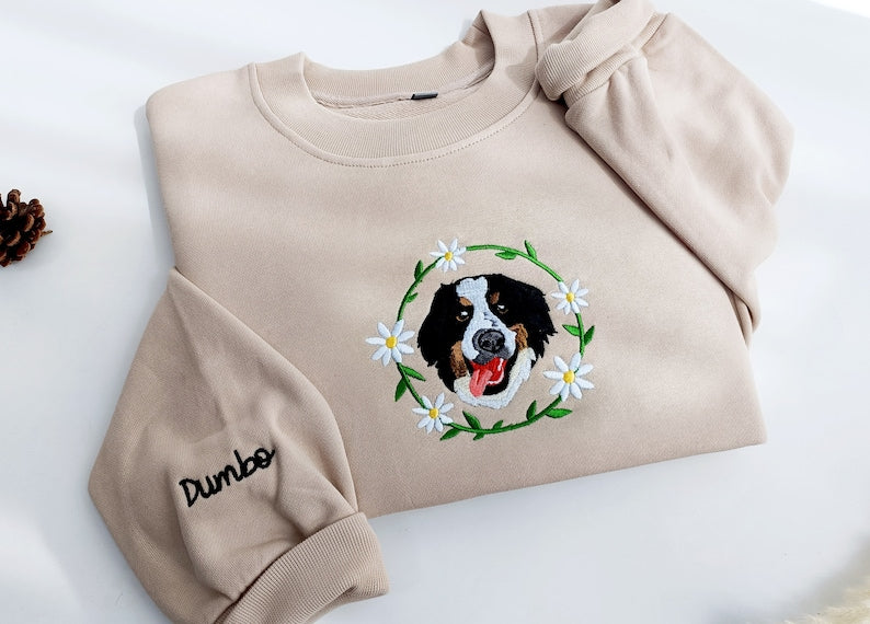 The Custom Embroidered Pet Portrait Sweatshirt