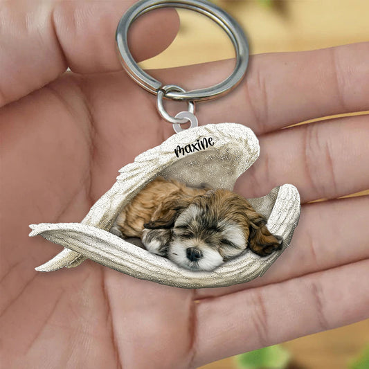 Havanese Sleeping Angel Keyring