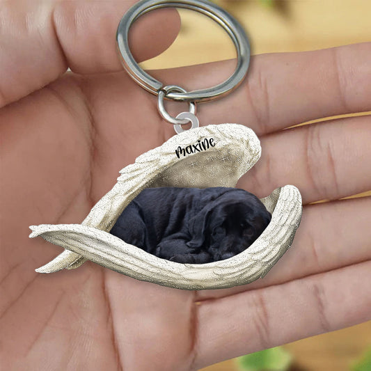 Labrador Sleeping Angel Keyring