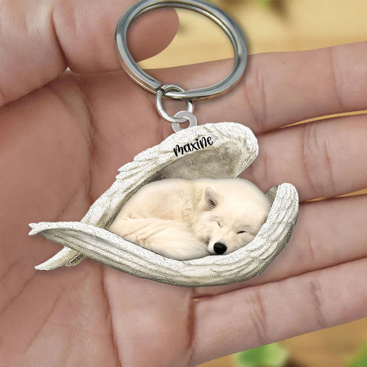 Samoyed Sleeping Angel Keyring