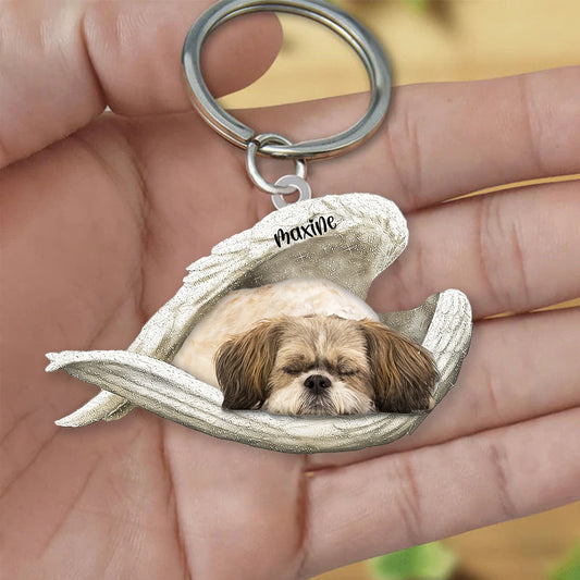 Shih Tzu Sleeping Angel Keyring