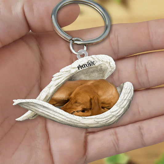 Vizsla Sleeping Angel Keyring