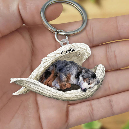 Aussie Sleeping Angel Keyring