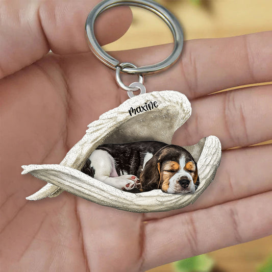 Beagle Sleeping Angel Keyrings