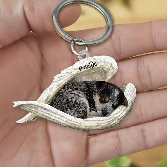 Blue Heeler Sleeping Angel Keyrings