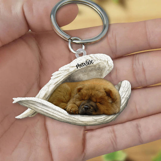 Chow Chow Sleeping Angel Keyring