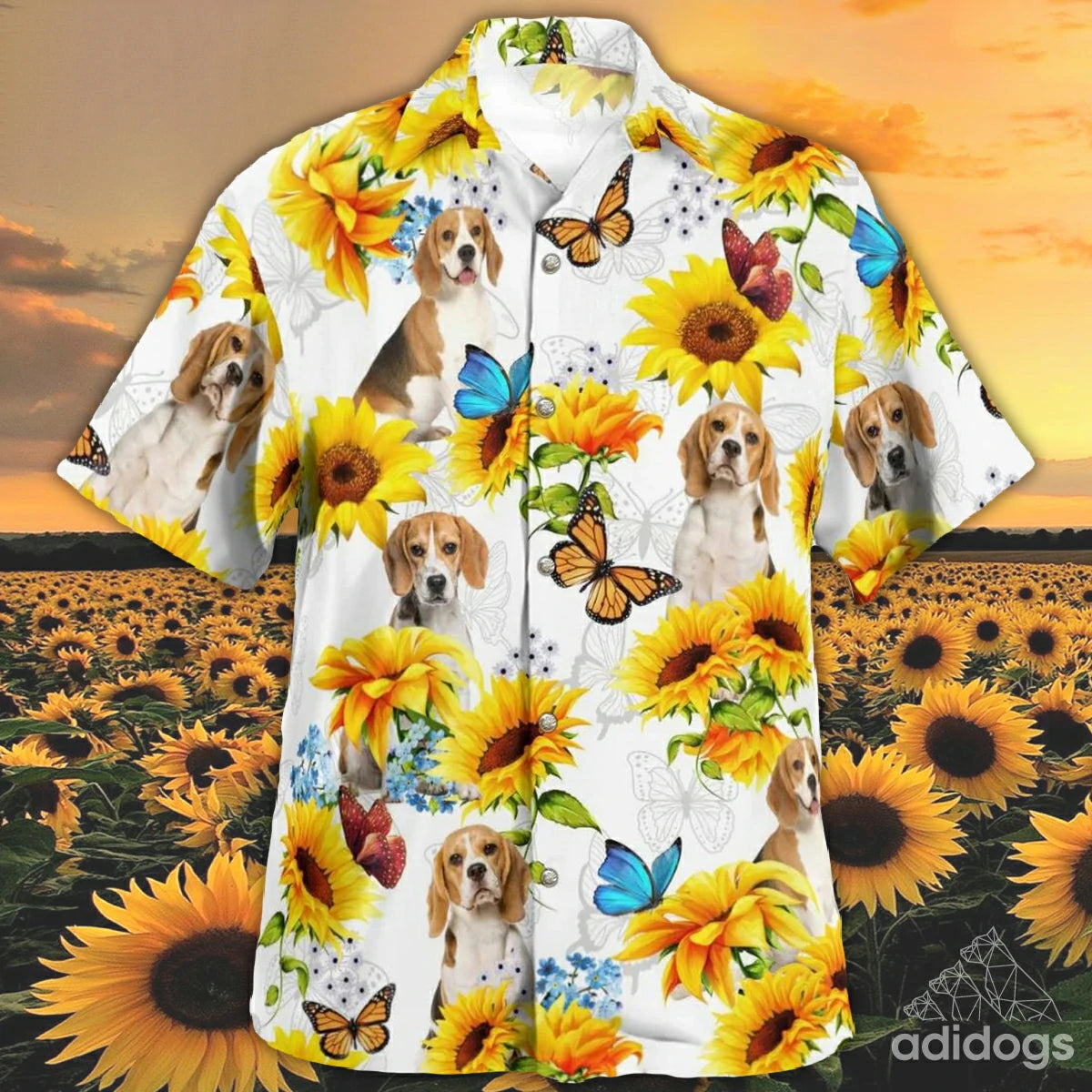 Beagle Sunflower Hawaii Shirt