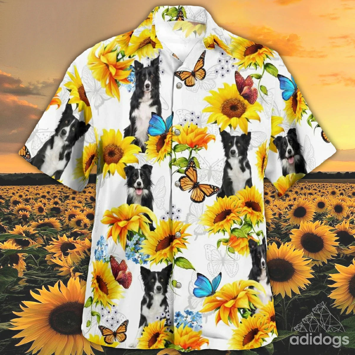 Border Collie Sunflower Hawaii Shirt