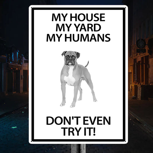 Boxer Yard Warning Sign