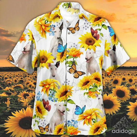 Bull Terrier Sunflower Hawaii Shirt