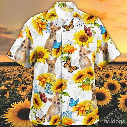 Chihuahua Sunflower Hawaii Shirt