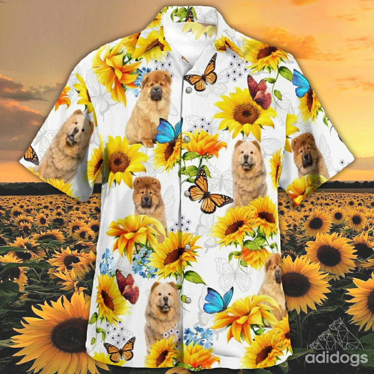 Chow Chow Sunflower Hawaii Shirt