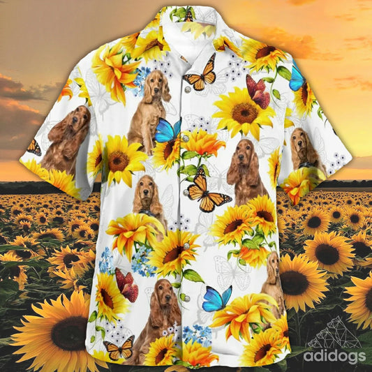 Cocker Spaniel Sunflower Hawaii Shirt