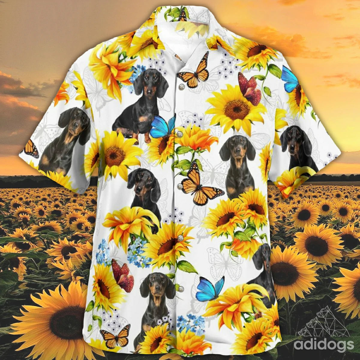 Dachshund Sunflower Hawaii Shirt