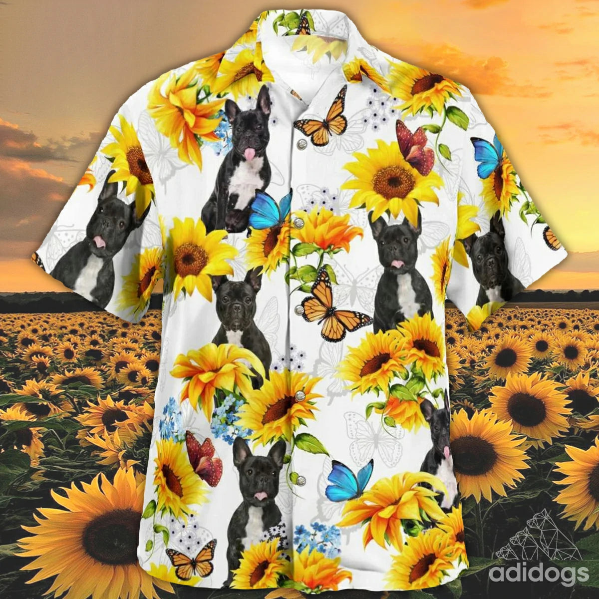 French Bulldog Sunflower Hawaii Shirt