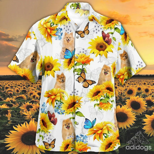 Pomeranian Sunflower Hawaii Shirt