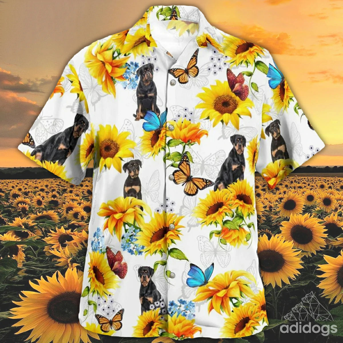 Rottweiler Sunflower Hawaii Shirt