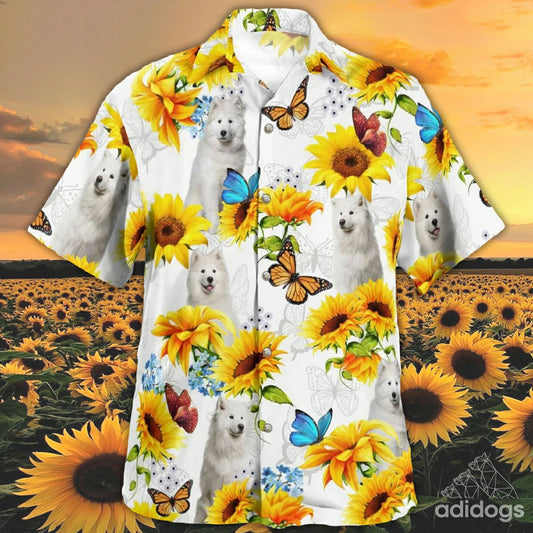 Samoyed Sunflower Hawaii Shirt