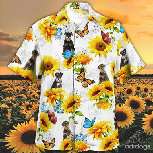 Schnauzer Sunflower Hawaii Shirt