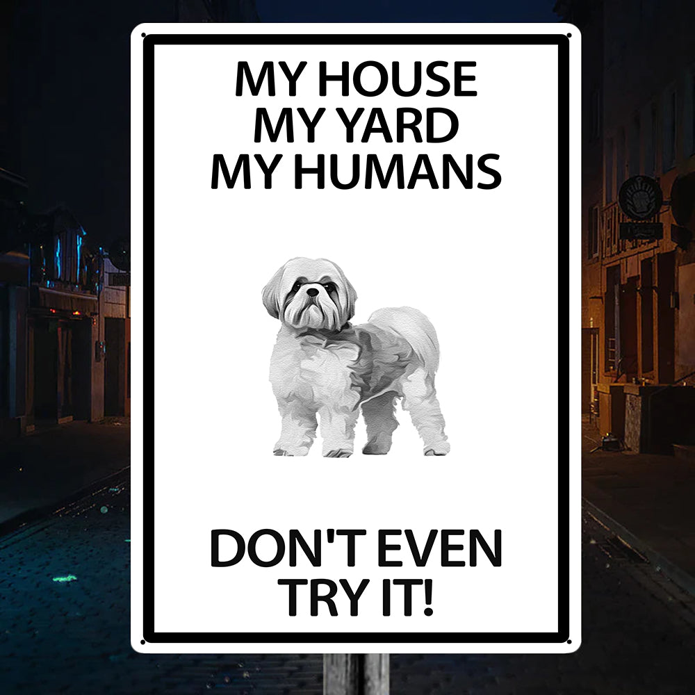 Shih Tzu Yard Warning Sign