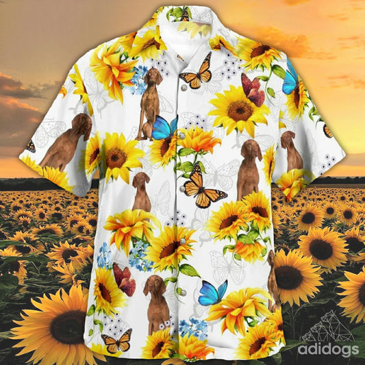 Vizsla Sunflower Hawaii Shirt