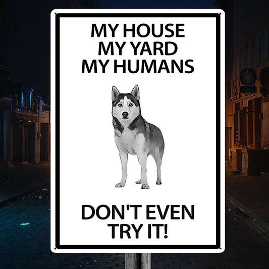 Husky Yard Warning Sign