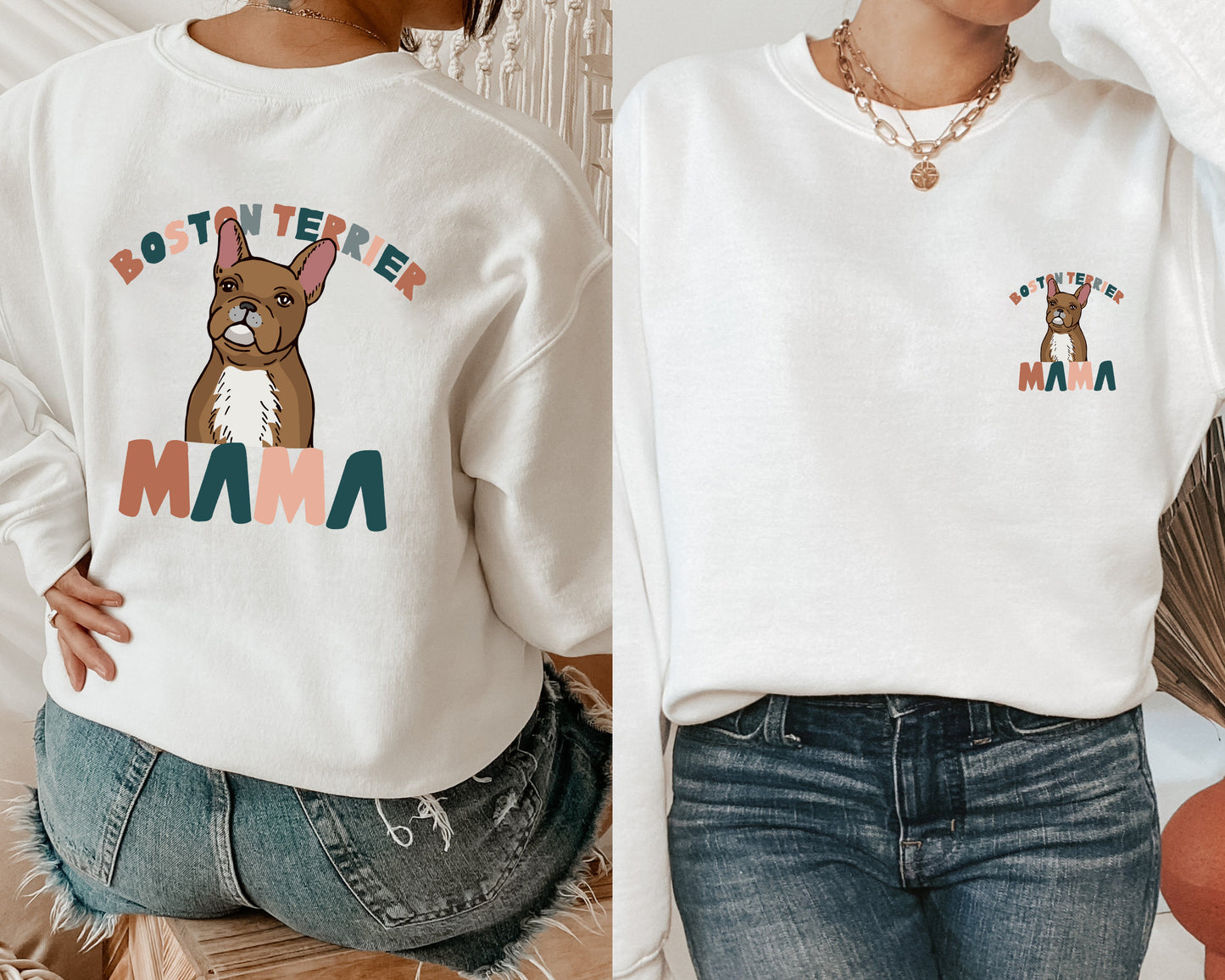 Brown Boston Mama Shirts